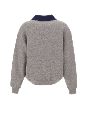 POLO RALPH LAUREN Felpa con colletto polo GREY Donna 