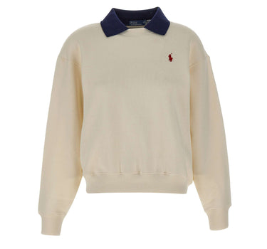 POLO RALPH LAUREN Felpa con colletto polo WHITE Donna 