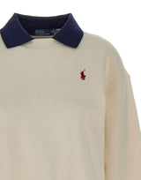 POLO RALPH LAUREN Felpa con colletto polo WHITE Donna 