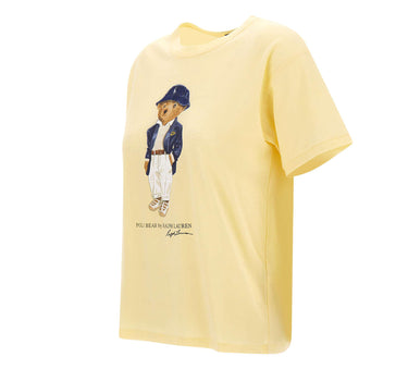 POLO RALPH LAUREN T-shirt "Bear" YELLOW Donna 