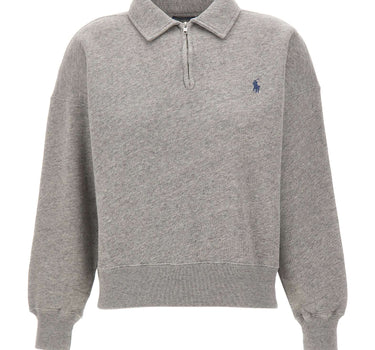 POLO RALPH LAUREN Felpa in misto cotone a mezza zip GREY Donna 