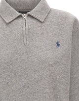 POLO RALPH LAUREN Felpa in misto cotone a mezza zip GREY Donna 