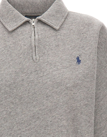 POLO RALPH LAUREN Felpa in misto cotone a mezza zip GREY Donna 
