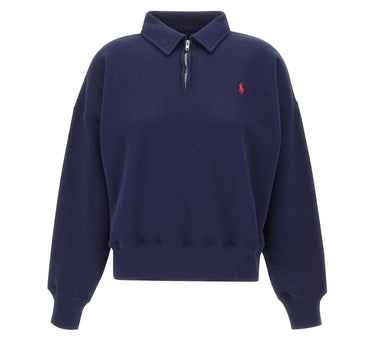 POLO RALPH LAUREN Felpa in misto cotone a mezza zip BLUE Donna 
