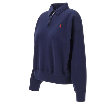 POLO RALPH LAUREN Felpa in misto cotone a mezza zip BLUE Donna 