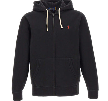 POLO RALPH LAUREN Felpa con cappuccio e zip BLACK Uomo 