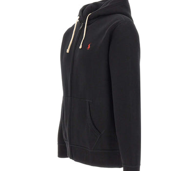 POLO RALPH LAUREN Felpa con cappuccio e zip BLACK Uomo 