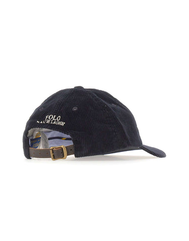 POLO RALPH LAUREN Cappello baseball in velluto a coste BLACK Uomo 