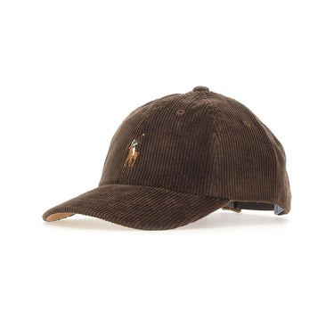 POLO RALPH LAUREN Cappello baseball in velluto a coste BROWN Uomo 