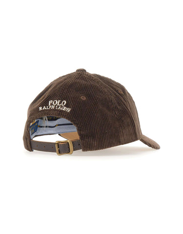 POLO RALPH LAUREN Cappello baseball in velluto a coste BROWN Uomo 