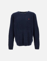 POLO RALPH LAUREN Maglia  "Classic" in lana e cashmere BLUE Uomo 