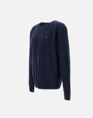POLO RALPH LAUREN Maglia  "Classic" in lana e cashmere BLUE Uomo 