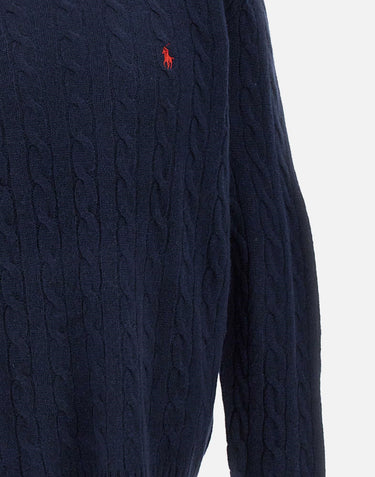 POLO RALPH LAUREN Maglia  "Classic" in lana e cashmere BLUE Uomo 
