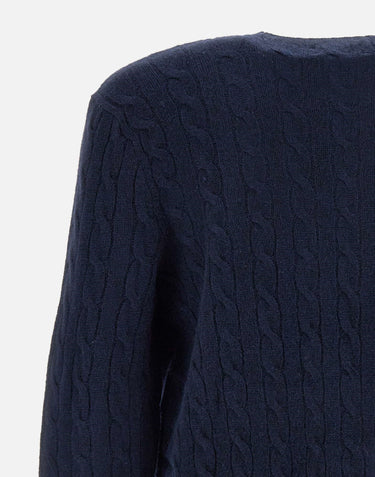 POLO RALPH LAUREN Maglia  "Classic" in lana e cashmere BLUE Uomo 