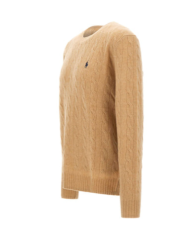 POLO RALPH LAUREN Maglia in lana e cashmere a trecce BEIGE Uomo 