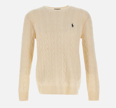 POLO RALPH LAUREN Pullover "Classic" in lana e cashemere WHITE Uomo 