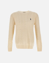 POLO RALPH LAUREN Pullover "Classic" in lana e cashemere WHITE Uomo 