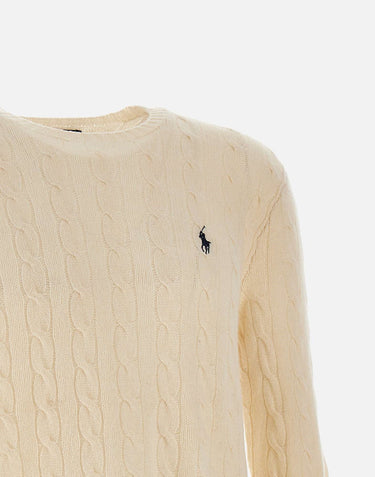 POLO RALPH LAUREN Pullover "Classic" in lana e cashemere WHITE Uomo 