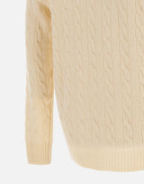 POLO RALPH LAUREN Pullover "Classic" in lana e cashemere WHITE Uomo 