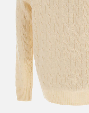 POLO RALPH LAUREN Pullover "Classic" in lana e cashemere WHITE Uomo 