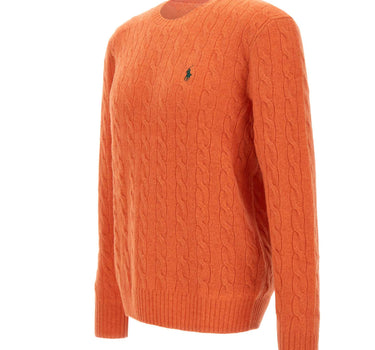 POLO RALPH LAUREN Maglia in lana e cashmere a trecce ORANGE Uomo 