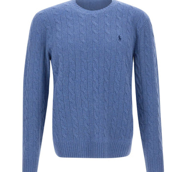 POLO RALPH LAUREN Maglia in lana e cashmere a trecce Light Blue Uomo 