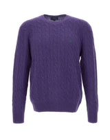POLO RALPH LAUREN Maglia in lana e cashmere a trecce PURPLE Uomo 