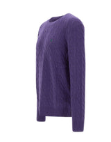 POLO RALPH LAUREN Maglia in lana e cashmere a trecce PURPLE Uomo 