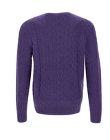 POLO RALPH LAUREN Maglia in lana e cashmere a trecce PURPLE Uomo 