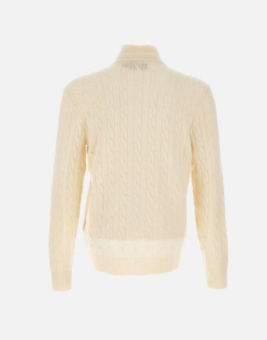 POLO RALPH LAUREN Maglia  "Classics" in lana e cashmere WHITE Uomo 