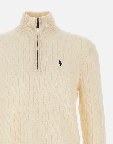 POLO RALPH LAUREN Maglia  "Classics" in lana e cashmere WHITE Uomo 