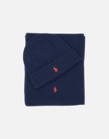 POLO RALPH LAUREN Set berretto e sciarpa "Classics" BLUE Uomo 