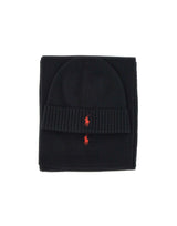 POLO RALPH LAUREN Set berretto e sciarpa "Classics" BLACK Uomo 
