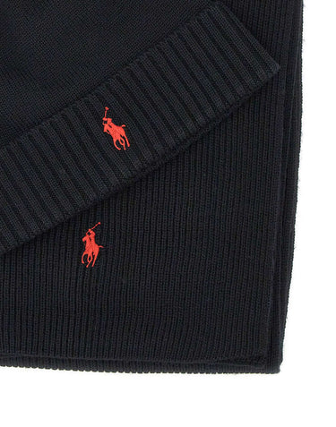POLO RALPH LAUREN Set berretto e sciarpa "Classics" BLACK Uomo 