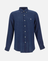 POLO RALPH LAUREN Camicia in lino BLUE Uomo 