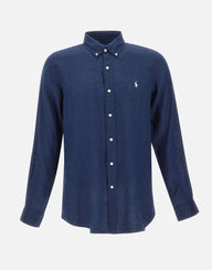 POLO RALPH LAUREN Camicia in lino BLUE Uomo 