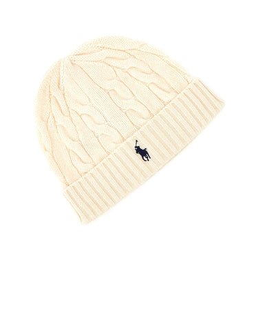 POLO RALPH LAUREN Berretto in lana e cashmere WHITE Uomo 