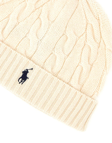 POLO RALPH LAUREN Berretto in lana e cashmere WHITE Uomo 