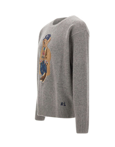 POLO RALPH LAUREN Maglia "Bear" relaxed-fit GREY Uomo 