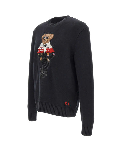 POLO RALPH LAUREN Maglia "Bear" BLACK Uomo 