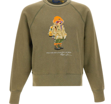 POLO RALPH LAUREN Felpa "Bear" in cotone GREEN Uomo 
