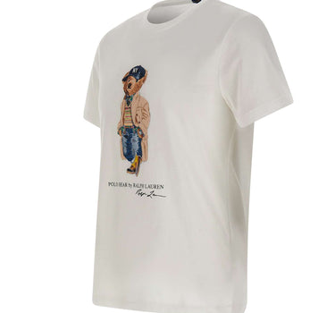 POLO RALPH LAUREN T-Shirt "Bear Custom" in cotone WHITE Uomo 