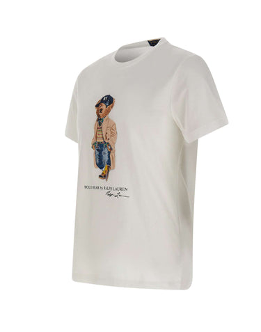 POLO RALPH LAUREN T-Shirt "Bear Custom" in cotone WHITE Uomo 