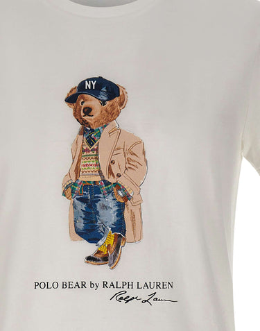 POLO RALPH LAUREN T-Shirt "Bear Custom" in cotone WHITE Uomo 