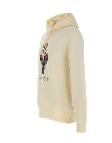 POLO RALPH LAUREN Felpa "Bear" con cappuccio WHITE Uomo 