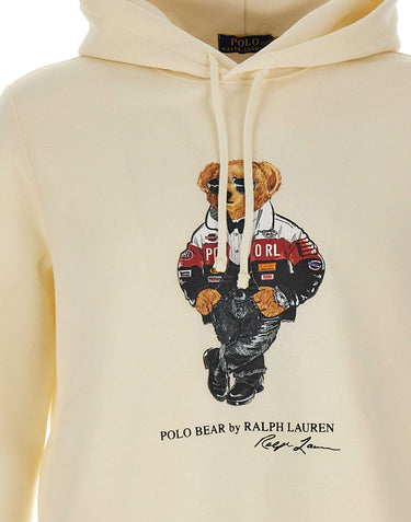 POLO RALPH LAUREN Felpa "Bear" con cappuccio WHITE Uomo 