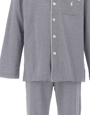 POLO RALPH LAUREN Pigiama in cotone con microtexture BLUE Uomo 