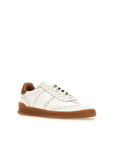 POLO RALPH LAUREN Sneakers "Heritage Aera Brogue" WHITE Uomo 