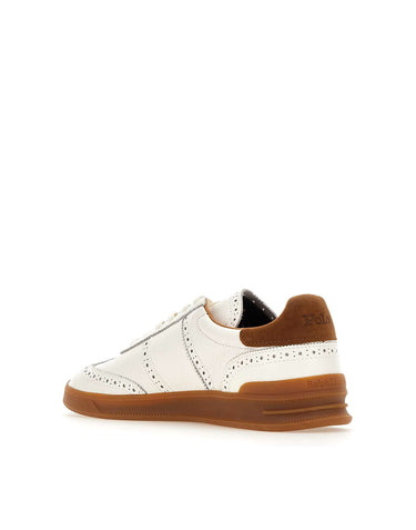 POLO RALPH LAUREN Sneakers "Heritage Aera Brogue" WHITE Uomo 