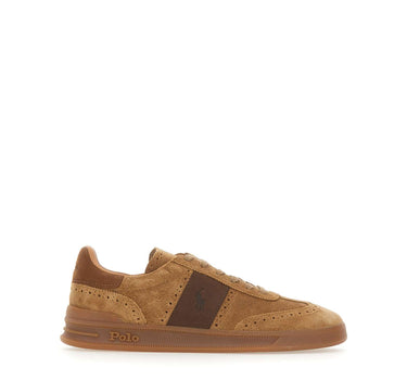 POLO RALPH LAUREN Sneakers "Heritage Aera Brogue" in camoscio BROWN Uomo 